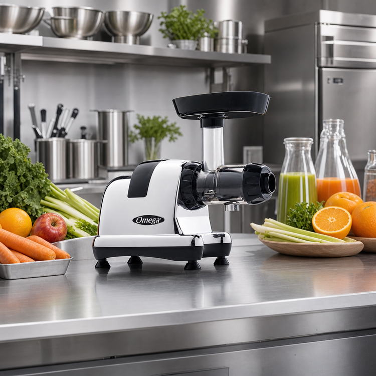 Product image #2 for Omega Commercial Countertop Masticating Fruit and Vegetable Juicer with Automatic Pulp Extraction