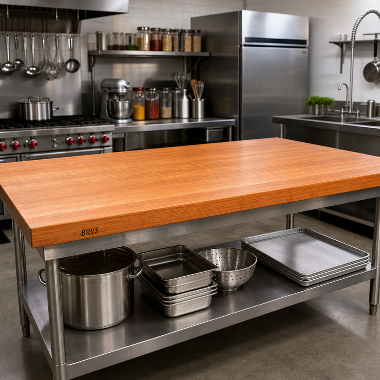Product image #2 for John Boos Boos Block American Cherry Edge Grain Kitchen Countertop, 84 x 42 x 3 Inches, Penetrating Oil Finish