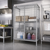 Thumbnail image #2 for QuadTruss Stationary Knock-Down Wire Security Cage with Dual Padlock-Ready Doors, Stainless Steel Finish, 63-1/4 Inch Wide