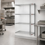 Thumbnail image #2 for Eagle Group A4-74-2448S 4-Tier Add-On Wire Shelving Unit, 48W x 24D x 74H, Stainless Steel Finish