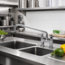 Thumbnail image #2 for T&S Brass B-0227-M 4-Inch Center Deck Mount Mixing Faucet with 8-Inch Swing Nozzle