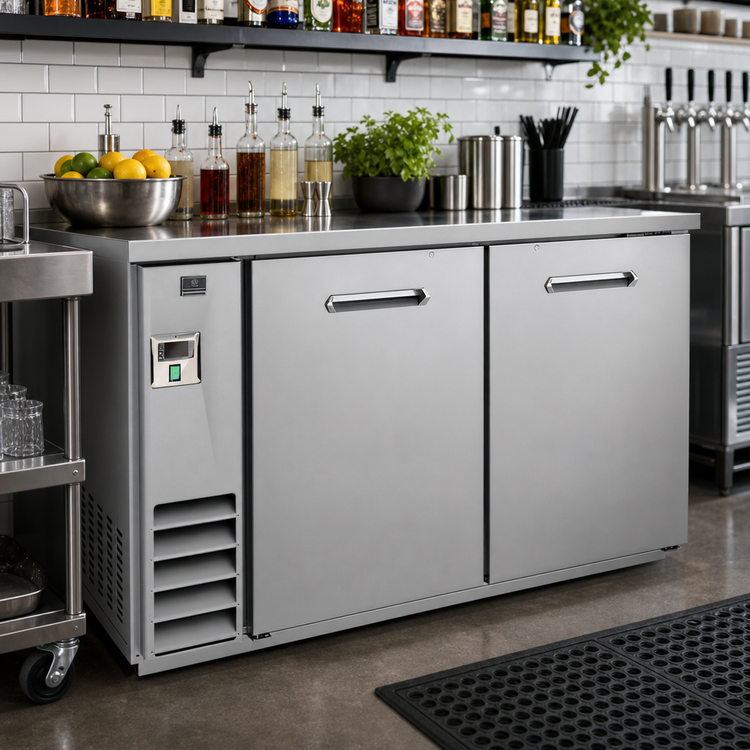 Product image #2 for Kelvinator Commercial 61-Inch 2-Solid-Door Back Bar Cooler, 16.6 Cu. Ft., Stainless Steel