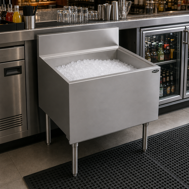 Product image #2 for Krowne Royal Series Underbar Ice Bin/Cocktail Unit with 10-Circuit Cold Plate, 30 x 24 Inches