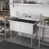 Thumbnail image #2 for John Boos B Series 2-Compartment 16 Gauge Stainless Steel Sink with 10-Inch Backsplash, 41-1/8 Inch Wide