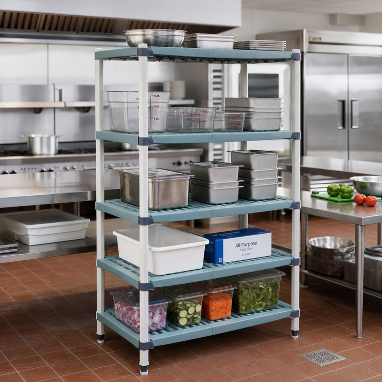 Product image #2 for MetroMax i 4-Shelf Open Grid All-Polymer Starter Shelving Unit, 36W x 24D x 63H