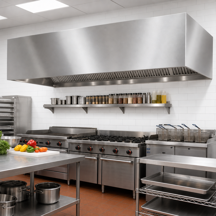Product image #2 for SpecAir HEB96-132 132-inch Wall Type Non-Compensating Commercial Exhaust Hood