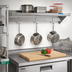 Thumbnail image #2 for BK Resources Economy Wall-Mount Stainless Steel Overshelf with Pot Rack, 72-Inch x 12-Inch