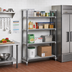 Thumbnail image #2 for Cambro Camshelving Elements XTRA 42 Inch Wide x 21 Inch Deep x 84 Inch High Stationary Add-On Polymer Shelving Unit, 4-Tier, Vented and Solid, Speckled Gray