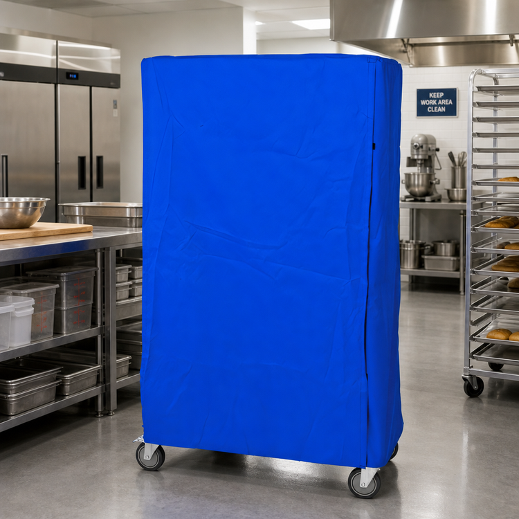 Product image #2 for Quantum 18 Inch D x 36 Inch W x 74 Inch H Blue Nylon Wire Cart Cover with Zipper Flap