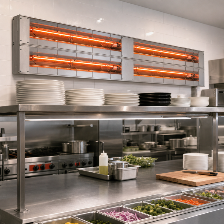 Product image #2 for Hatco Glo-Ray® Double Lighted Infrared Strip Heater, 108 Inch, Aluminum