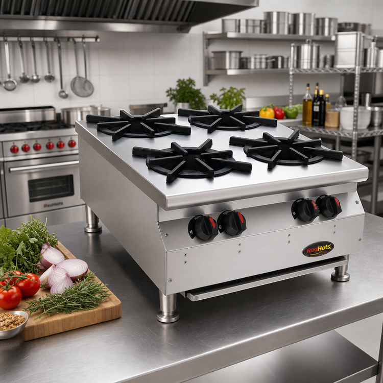 Product image #2 for RedHots Chef's Line 24-Inch 4-Burner Countertop Natural Gas Hot Plate
