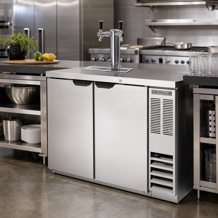 Product image #2 for Beverage-Air DD48HC-S 48-Inch Direct Draw Beer Dispenser with Solid Doors and Dual Faucet Tower