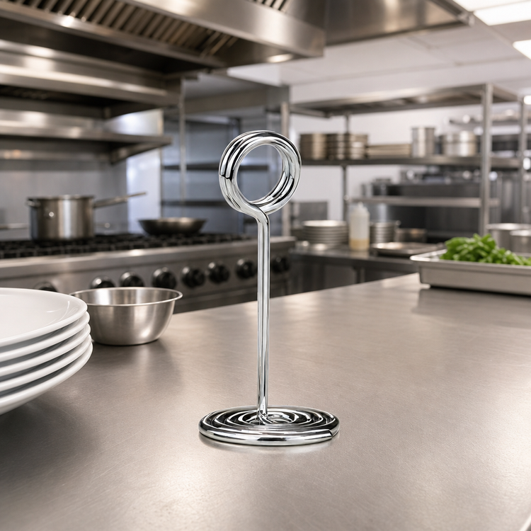Product image #2 for 1-1/2 Inch Chrome-Plated Wire Loop Table Number Stand with Round Swirl Base