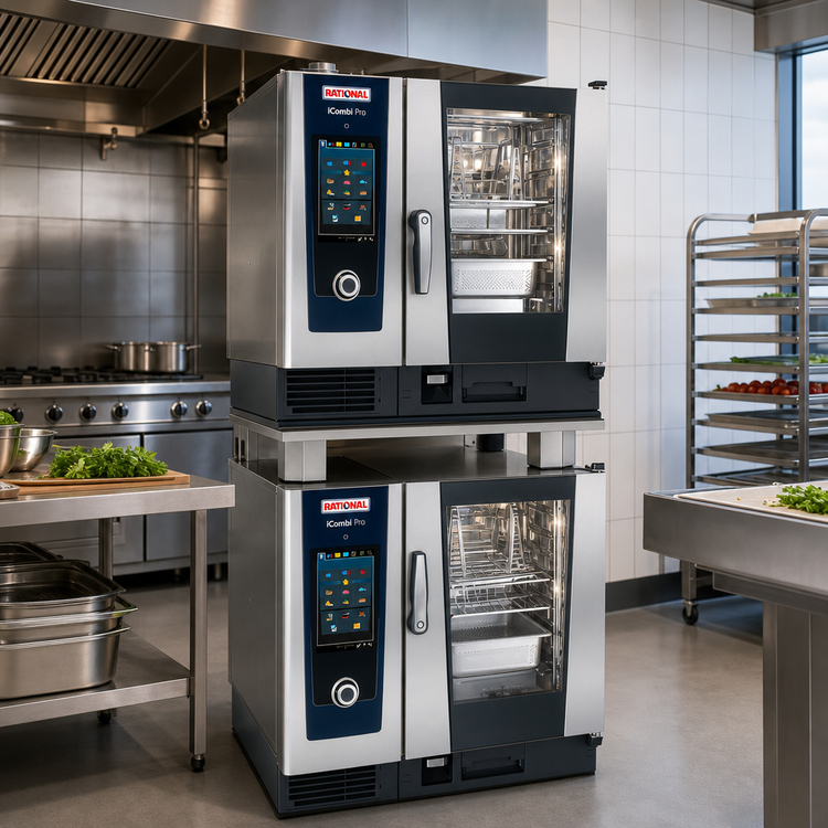 Product image #2 for RATIONAL iCombi Pro Combi-Duo Double-Stack Combi Oven, 6-Half Size + 6-Half Size, Natural Gas, 208/240V, 1-Phase