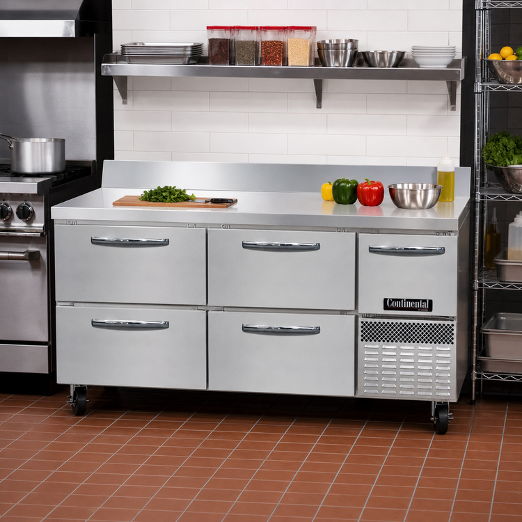 Product image #2 for Continental Refrigerator FA68SNBS-D 68-Inch Shallow Depth Worktop Freezer Base