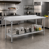 Thumbnail image #2 for Eagle Deluxe Series 144-Inch x 30-Inch Stainless Steel Work Table with Rear Upturn and Adjustable Undershelf