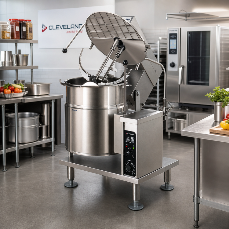 Product image #2 for Cleveland Range Electric 12-Gallon Countertop Tilting 2/3-Jacketed Mixer Kettle