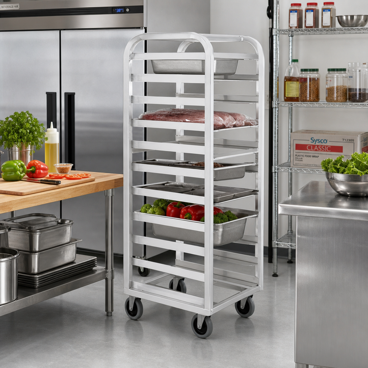 Product image #2 for Lifetime Series Universal Roll-In Refrigerator Rack, 21-1/2 x 26 x 64 Inch, Aluminum, End Load
