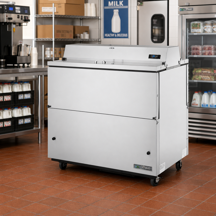 Product image #2 for True Mobile Milk Cooler Cart, 12-Crate Capacity, Forced-Air, Dual-Sided Access