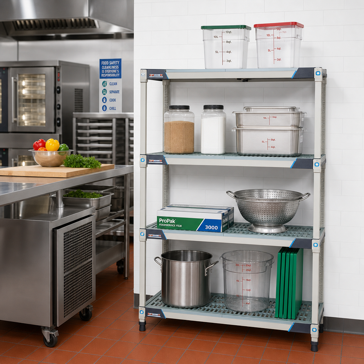 Product image #2 for MetroMax i 36"W x 18"D x 63"H 4-Shelf Add-On Polymer Shelving Unit