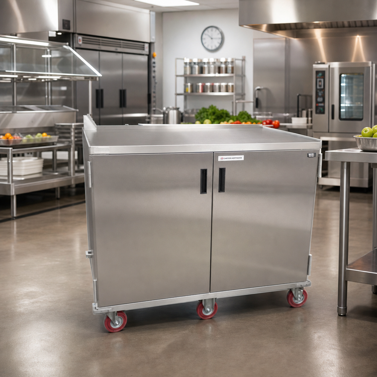 Product image #2 for Carter-Hoffmann Economy Enclosed Mobile Patient Tray Cart, Two-Door, 28-Tray Capacity
