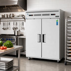 Thumbnail image #2 for Everest Refrigeration ESWRF2 Two-Section Dual-Temperature Reach-In Refrigerator/Freezer, 59-Inch, 26/26 Cu. Ft., Stainless Steel, Top-Mounted