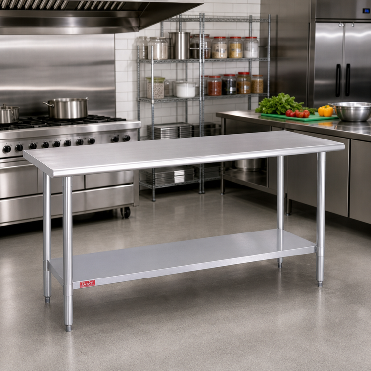 Product image #2 for Duke 144-Inch Stainless Steel Work Table with Undershelf, 24-Inch Deep, 36-Inch High