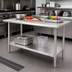 Thumbnail image #2 for BlendPort EL Series 72 x 30 Inch Flat Top Stainless Steel Work Table with Galvanized Undershelf