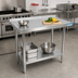 Thumbnail image #2 for BK Resources 60-Inch x 18-Inch Stainless Steel Work Table with 1-1/2-Inch Rear Riser and Adjustable Undershelf