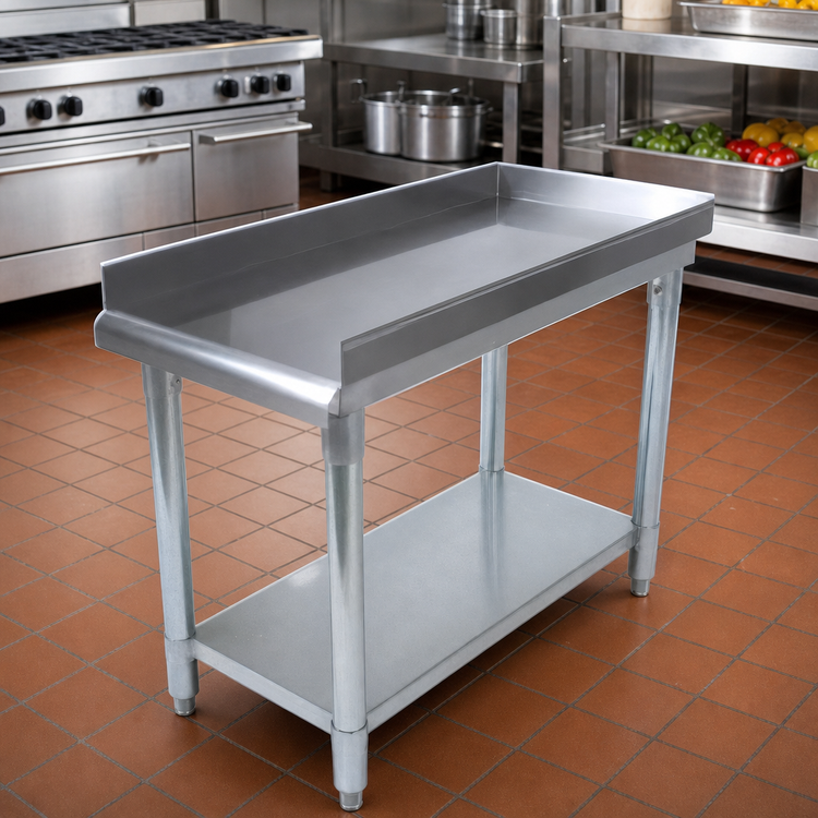 Product image #2 for BK Resources 16" x 30" Stainless Steel Equipment Stand with Galvanized Legs and Undershelf