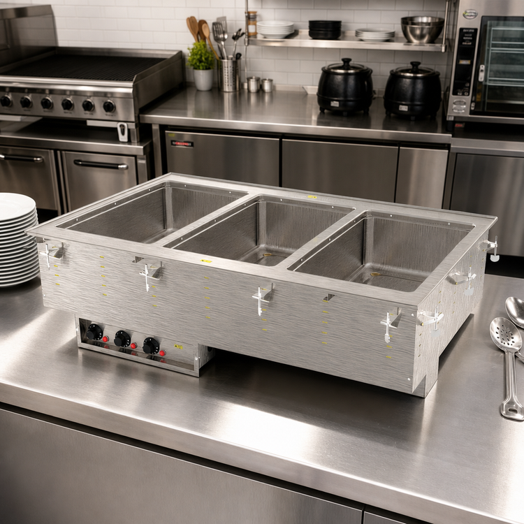 Product image #2 for Vollrath 3-Well Electric Drop-In Hot Food Well with 316 Marine-Grade Stainless Steel Wells