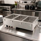 Thumbnail image #2 for Vollrath 3640501HD 3-Well Electric Drop-In Hot Food Well, Insulated Wet Operation, Full-Size 12 x 20 in Pans, Infinite Controls