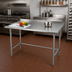 Thumbnail image #2 for Advance Tabco Special Value Series 60-Inch x 24-Inch Open Base Stainless Steel Work Table with 1-1/2-Inch Rear Splash