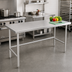 Thumbnail image #2 for Advance Tabco 84-Inch x 24-Inch 14-Gauge 304 Stainless Steel Work Table with Open Base and Non-Drip Edge