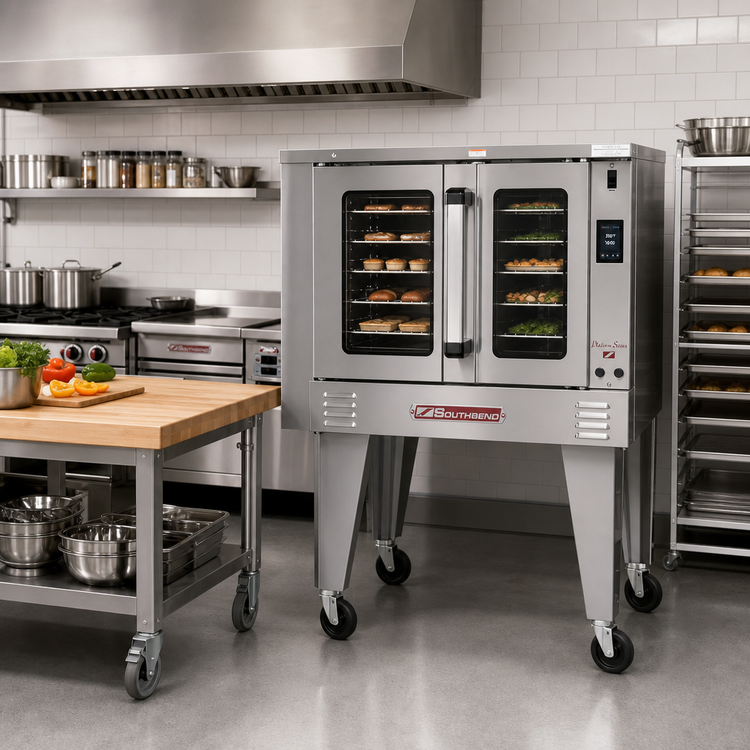 Product image #2 for Southbend Platinum Standard Depth Single Deck Electric Convection Oven, 11 kW, Touchscreen Controls, Dependent Doors, Ventless