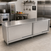 Thumbnail image #2 for John Boos Enclosed Work Table with Sliding Doors, 144 x 36 Inches, 16-Gauge 300 Series Stainless Steel Top