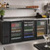 Thumbnail image #2 for Hoshizaki 80-Inch Three-Section Reach-In Back Bar Cooler with Glass Swing Doors