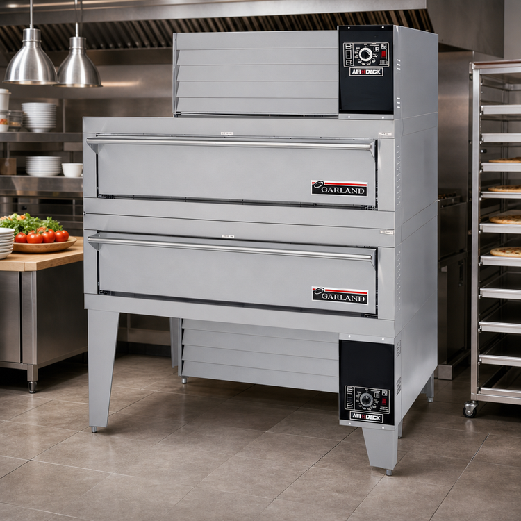 Product image #2 for Garland Air-Deck Double-Deck Gas Pizza Oven with 56" x 36" Stainless Steel Decks