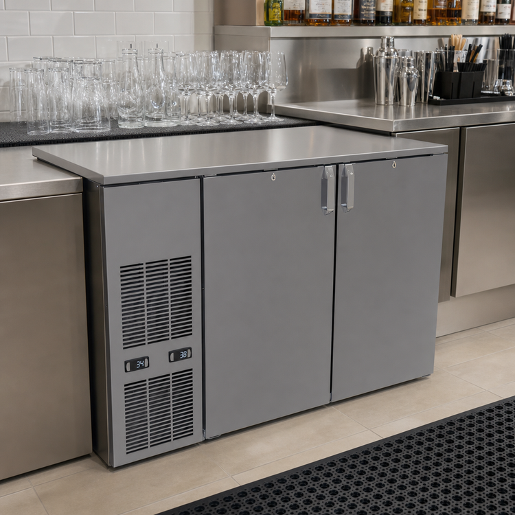 Product image #2 for Glastender C2FB52 Two-Zone Front-Serviced Bar Profile Back Bar Cooler, 52-Inch, 2-Section