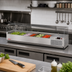 Thumbnail image #3 for Turbo Air E-Line Countertop Refrigerated Salad Prep Table with Clear Hood, 60-1/4 Inch, 7 x 1/4 Size Pan Capacity