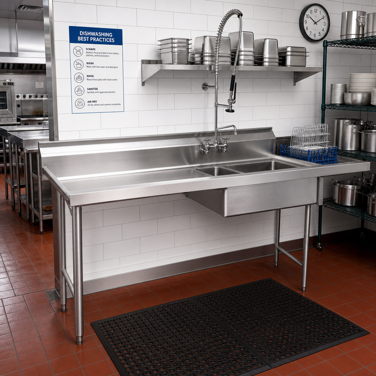 Product image #2 for Spec-Master Straight Soiled Dishtable with Pre-Rinse Sink, 96 Inch x 30 Inch, Left-to-Right Operation