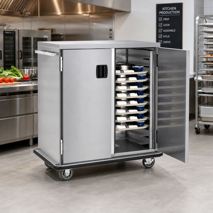 Product image #2 for FWE Insulated Ambient Tray Delivery Cart with 2 Doors and 18 Pair Fixed Slides