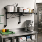 Thumbnail image #2 for Quantum WC14-CB1448BK Wall-Mount Wire Shelving Unit, Single-Shelf Cantilever, 48W x 14D, Black Epoxy Finish