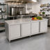 Thumbnail image #2 for Cabinet Base Enclosed Work Table with Hinged Doors, 120 x 36 Inches, 14-Gauge Stainless Steel Flat Top