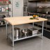 Thumbnail image #2 for BK Resources 72 Inch x 36 Inch Hard Maple Flat Top Work Table with Galvanized Undershelf