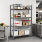 Thumbnail image #2 for Cambro Camshelving® Basics Plus CBA184884S4580 18-Inch Deep x 48-Inch Wide x 84-Inch High 4-Tier Solid Add-On Shelving Unit, Brushed Graphite