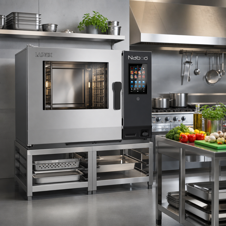 Product image #2 for Lainox Naboo 5.0 Electric Combi Oven with Direct Steam, 6 x 2/1 GN / 12 x 1/1 GN, Large Model with Stand