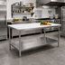 Thumbnail image #2 for Advance Tabco Poly-Vance Poly-Top Work Table with Stainless Steel Undershelf, 120 x 30 Inches