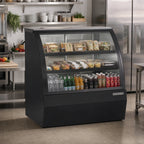 Thumbnail image #2 for Beverage Air CDR4HC-1-B-D 49-Inch Open-Food Rated Dry Deli Display Case with Curved Glass, Sliding Rear Doors, and Black Exterior