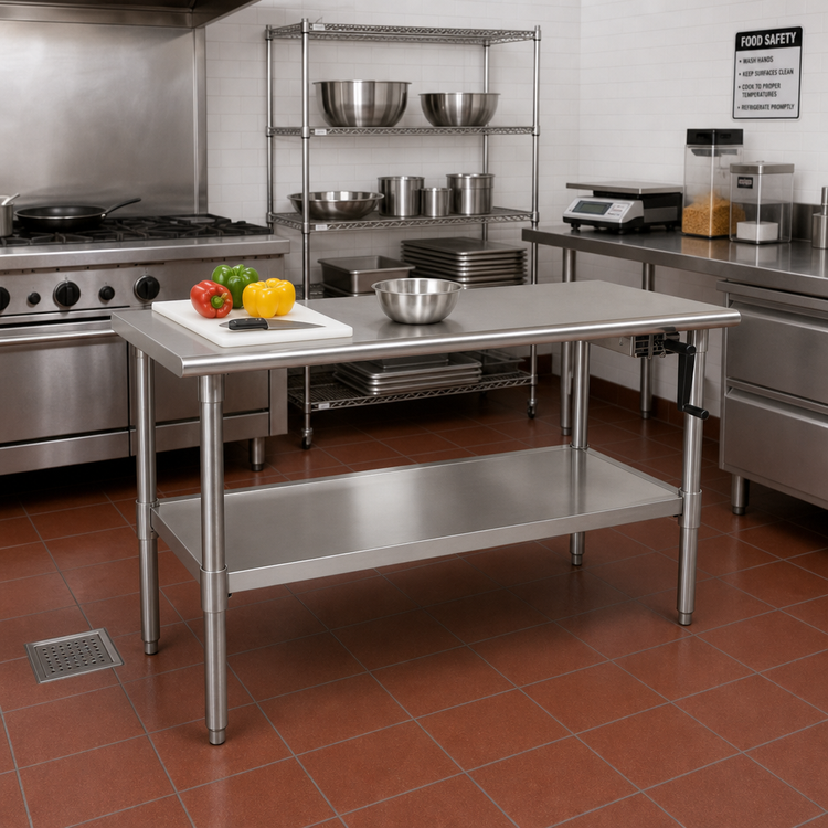 Product image #2 for Eagle Group AdjusTable ADA/Ergonomic Height Adjustable Work Table with Undershelf, 60 x 24 Inches